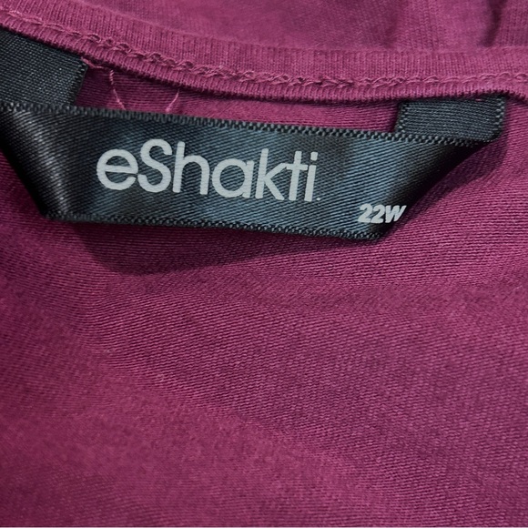 ⭐️eShakti Mixed Media Pocket Burgundy Pleated Office Casual Fall Twofer Dress - Picture 11 of 14
